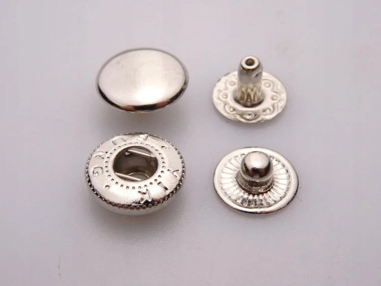 Napy zatrzaski kaletnicze alfa 10mm nikiel 100 szt