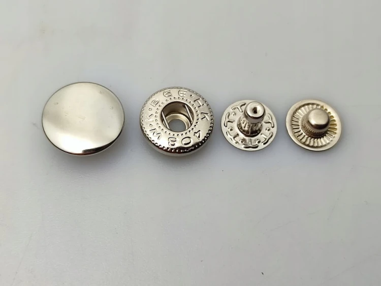 Napy zatrzaki alfa nikiel kaletnicze 15 mm 50 szt