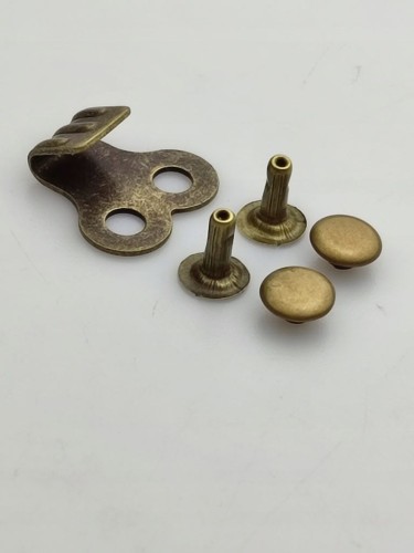 Uchwyt hak do obuwia + 2 nity stare złoto 10 sztuk