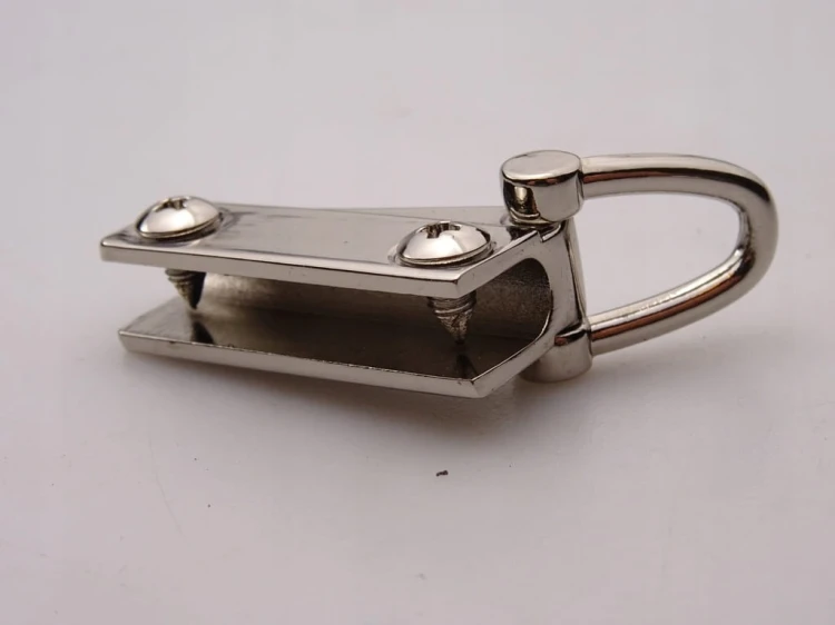 Uchwyt boczny metalowy do torby torebki prawy lewy 29 / 10 mm srebrny 2 szt