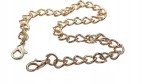 Łańcuszek metalowy z karabińczykiem 23 cm złoty