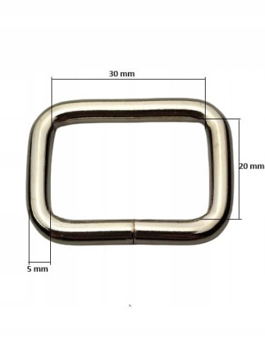 Ramka kaletnicza prostokąt 30 / 20 / 5 srebrny 1 sztuk