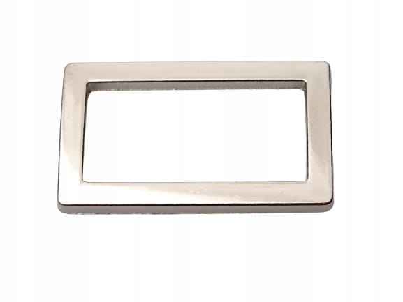 Ramka metalowa kaletnicza odlew do paska 25 / 12 / 4 mm 10 sztuk srebrna