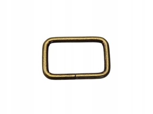 Ramka metalowa kaletnicza do paska torby 25 / 15 / 3 mm 10 szt stare złoto