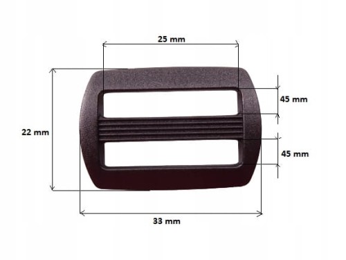 Ramka regulator plastikowy 25 mm 1 sztuka czarny