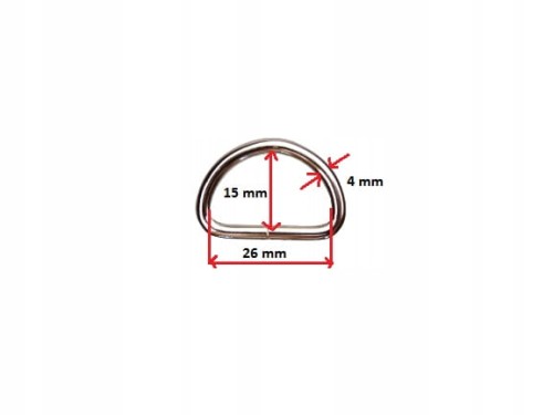Półkole kaletnicze 25 / 15 / 4 mm srebrny 1 sztuka