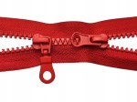 Zamek rozdzielczy kostkowy # 5 dwusuwakowy 75 cm czerwony