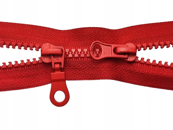 Zamek rozdzielczy kostkowy # 5 dwusuwakowy 75 cm czerwony