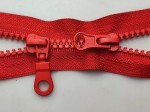 Zamek rozdzielczy kostkowy # 5 dwusuwakowy 75 cm czerwony