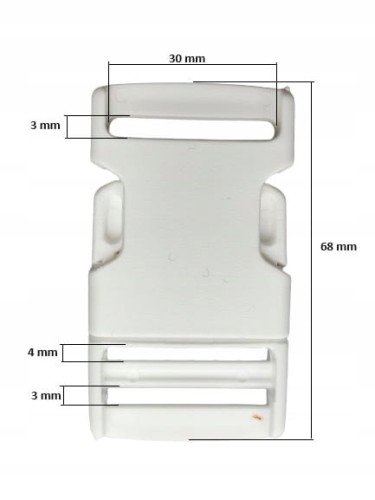 Klamra zatrzaskowa plastikowa 30 mm do paska 10 sztuka biały