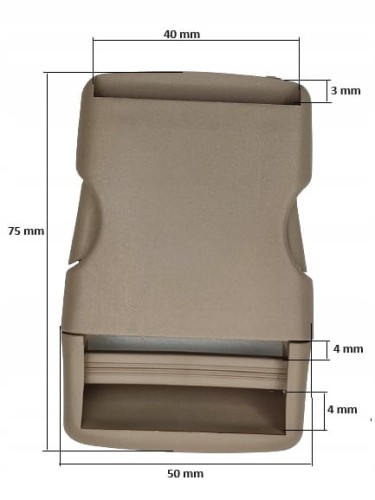 Klamra zatrzaskowa plastikowa 40 mm do paska 10 szt beżowy