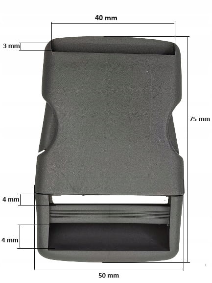 Klamra zatrzaskowa plastikowa 40 mm do paska 10 szt szary