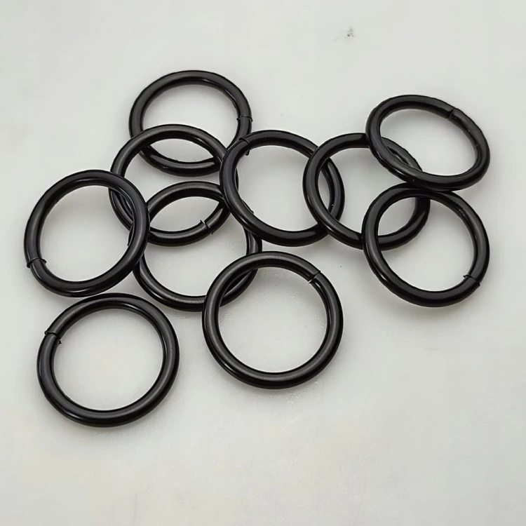 Kółko kaletnicze do paska 20 / 3 mm czarny mat 10 sztuk