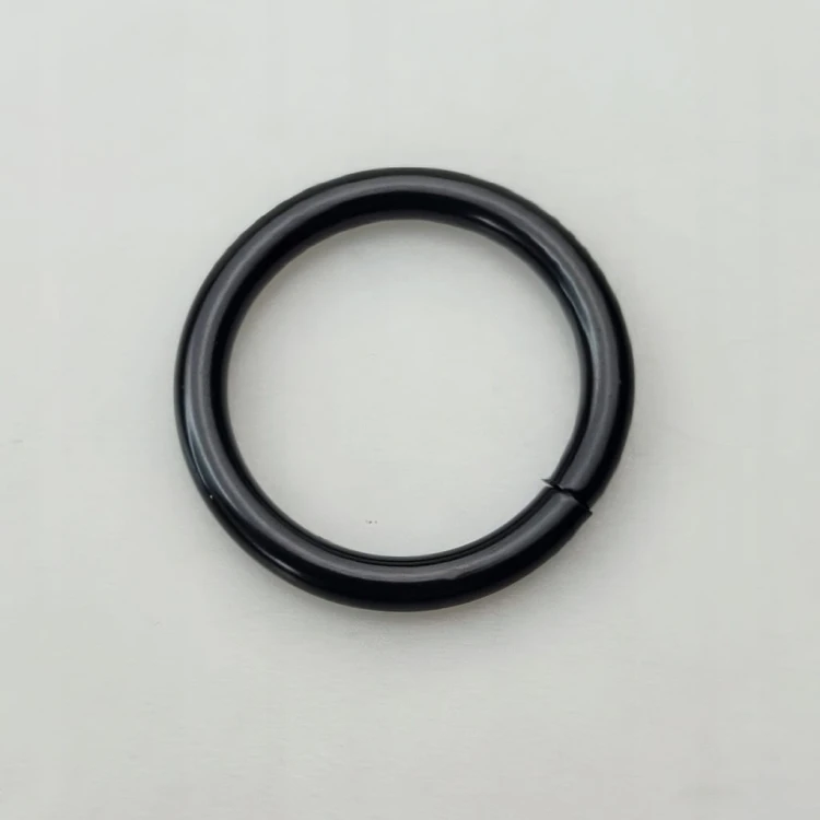 Kółko kaletnicze do paska 20 / 3 mm czarny mat 10 sztuk