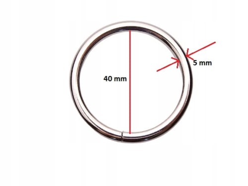 Kółko kaletnicze do paska 40 / 5 mm srebrny 10 sztuk