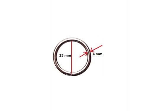 Kółko kaletnicze do paska 25 / 4 mm srebrny 1 sztuka