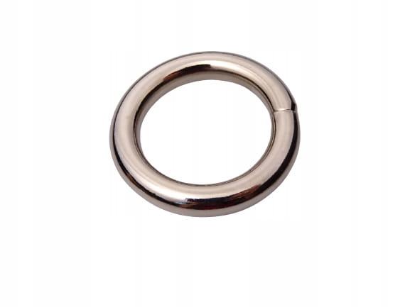 Kółko metalowe grube kaletnicze do paska torby 25 / 6 mm srebrne 10 sztuk