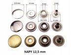 Zestaw montaż NAP zatrzasków 12,5 mm + 30 szt nap