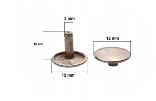 Zestaw do montażu nitów 12 / 3 / 10 mm dwustronnych LUX zbijak 50 sztuk