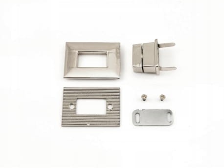 Zamek zapięcie do torebki teczki 38 x 28 mm nikiel