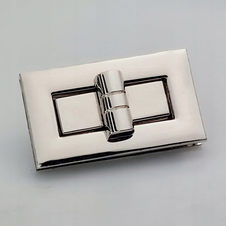 Zamek zapięcie do torebki teczki 50 x 30 mm srebrny