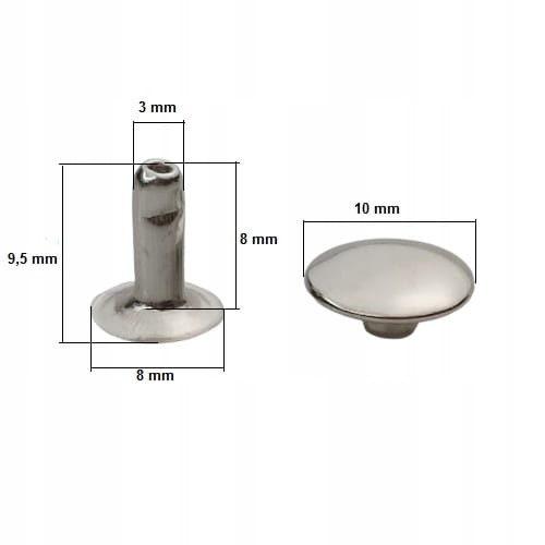 Zestaw do montażu nitów jednostronnych 10 / 3 / 8 mm zbijak wycinak 50 szt
