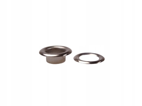 Oczka Polskie metalowe z podkładką 8 / 14 / 5 mm 100 sztuk NIKIEL