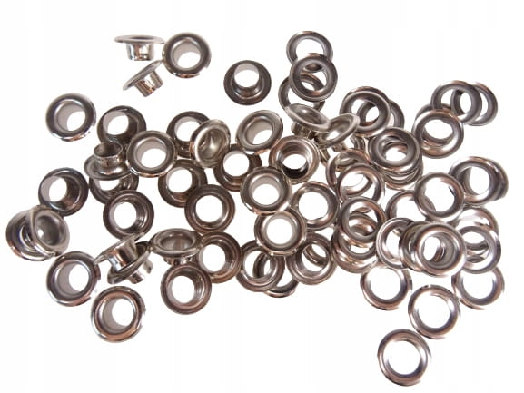 Oczka Polskie metalowe kaletnicze 6 / 12 / 5 mm 1000 sztuk NIKIEL