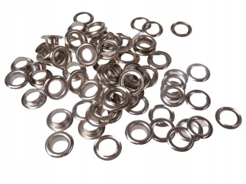Oczka Polskie metalowe z podkładką kaletnicze 8 mm 1000 sztuk NIKIEL