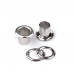 Oczka metalowe WYSOKIE kaletnicze szewskie 6 / 11 / 8 mm 100 sztuk nikiel
