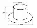 Oczka metalowe WYSOKIE kaletnicze szewskie 6 / 11 / 8 mm 100 sztuk nikiel