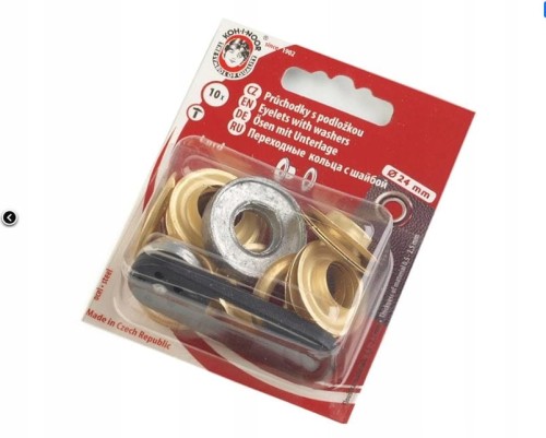 Oczka z mini praską 12 mm / 10 sztuk oczek złote