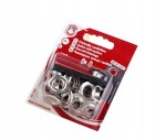 Oczka kaletnicze 8 mm z mini praską srebrne 10 sztuk oczek