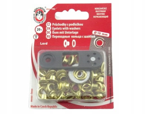 Oczka kaletnicze 5,5 mm nierdzewne z mini praską 20 sztuk złote