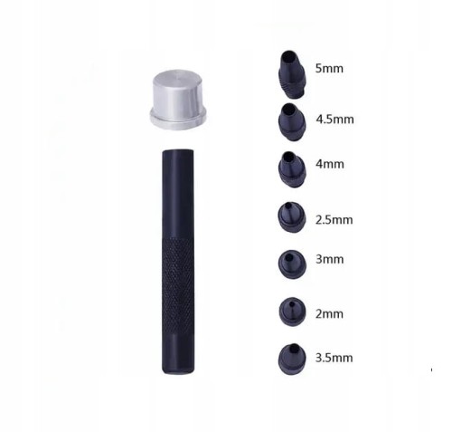 Zestaw 7 sztuk wybijaków dziurkaczy wymiennych do skóry wycinak od 2 - 5 mm