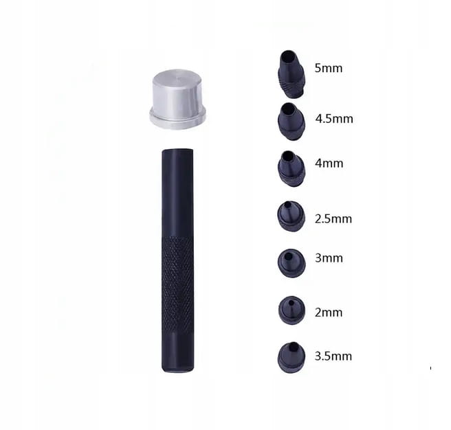 Zestaw 7 sztuk wybijaków dziurkaczy wymiennych do skóry wycinak od 2 - 5 mm