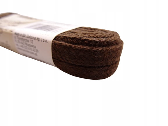 Sznurowadła sznurówki PŁASKIE 100 % bawełna 150 cm brąz