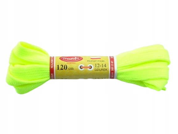 Sznurowadła sznurówki płaskie 120 cm cytrynowe