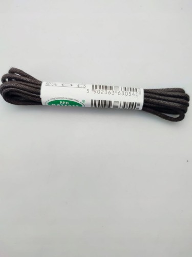 Sznurowadła woskowane bawełniane cienkie okrągłe 90 cm ciemny brąz 2