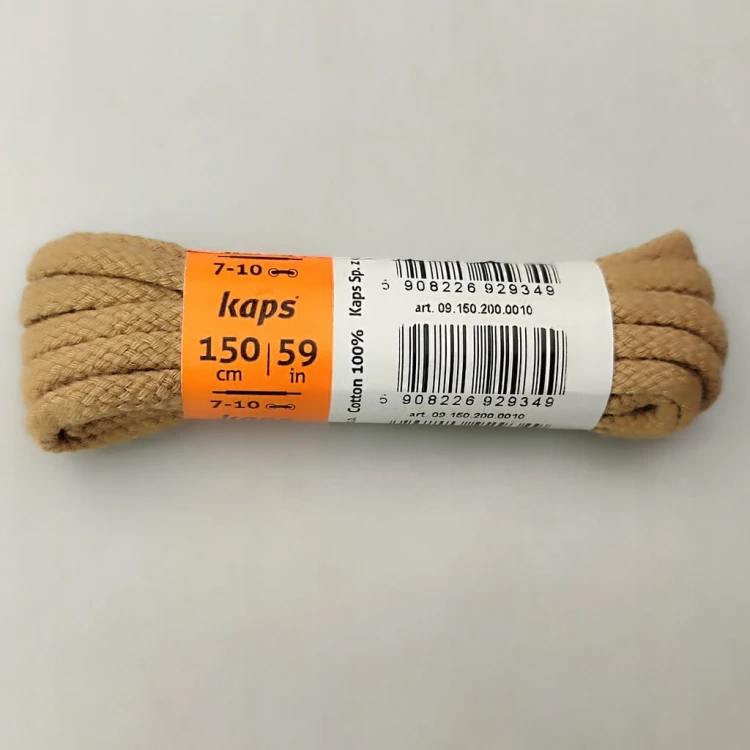 Sznurowadła sznurówki 100 % bawełny KAPS 150 cm beżowe 5
