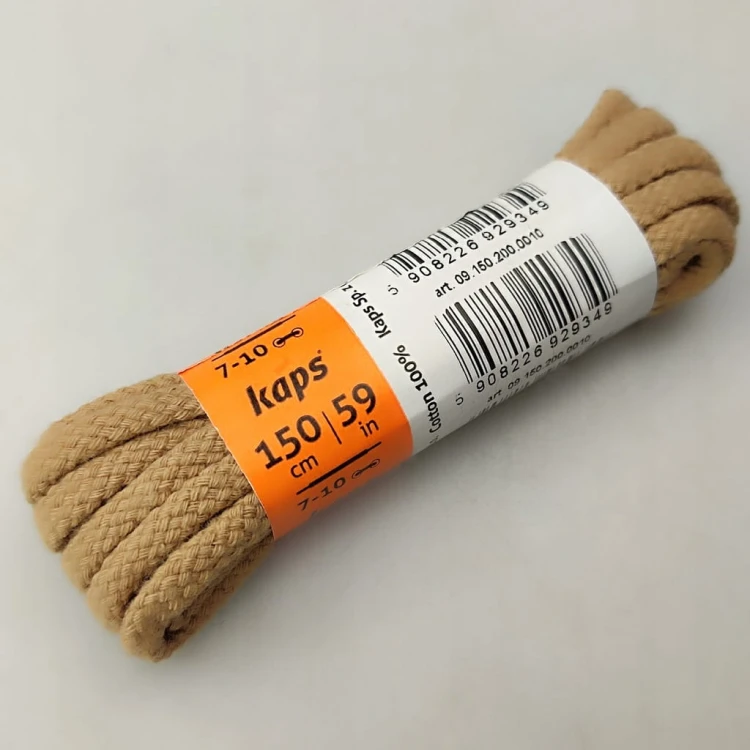 Sznurowadła sznurówki 100 % bawełny KAPS 150 cm beżowe 5