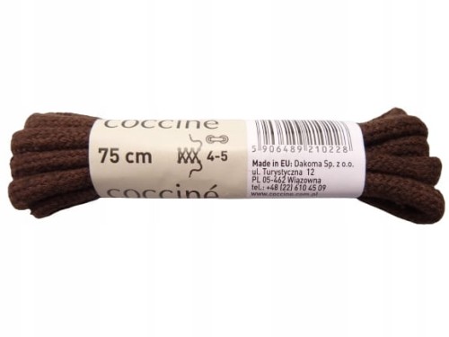 Sznurowadła sznurówki 100% bawełny 75 cm brązowe 5