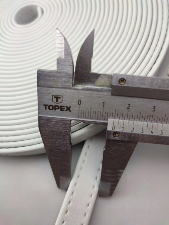 Pasek eko skóra do torebki 15 mm / 1 metr biały