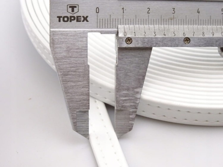 Pasek eko skóra do torebki 10 mm / 1 metr biały