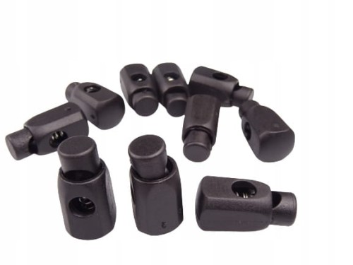 Stoper plastikowy do sznurka 6 mm czarny 10 sztuk