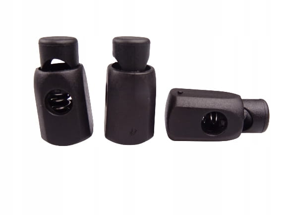 Stoper plastikowy do sznurka 6 mm czarny 10 sztuk