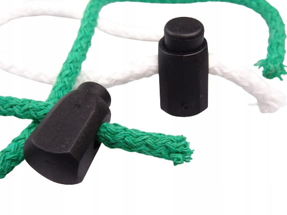 Stoper plastikowy do sznurka 6 mm czarny 10 sztuk