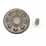 Guzik metalowy do spodni kurtki 17 mm 10 sztuk czarny nikiel