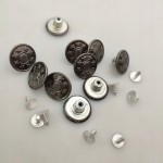 Guzik metalowy do spodni kurtki 17 mm 10 sztuk czarny nikiel