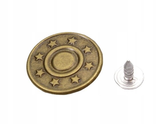 Guzik metalowy do spodni kurtki 17 mm 10 sztuk